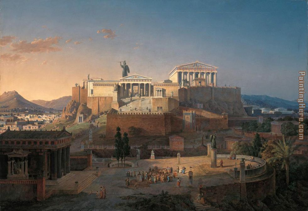 Acropolis of Athens by Leo von Klenze painting - Unknown Artist Acropolis of Athens by Leo von Klenze art painting